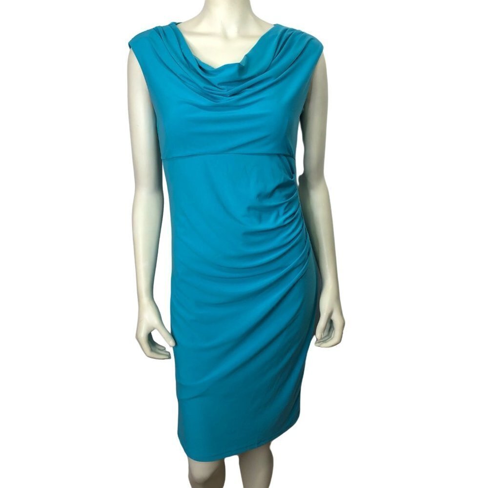 VERSONA BIB NECK SLEEVELESS sheath DRESS SZ 10